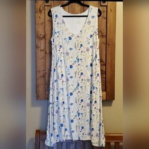 Blue Sky Clothing Multicolor Floral  Bamboo Sleeveless Dress L